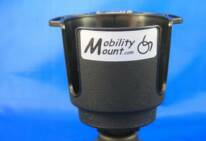 Photo of cup holder with mobility mount .com logo